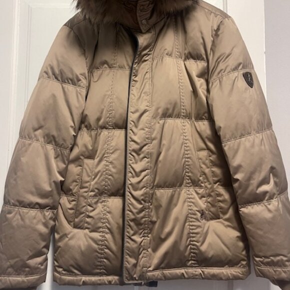 Bean Pole Golf Puffer Jacket with Fur Trim Hood - Picture 1 of 16